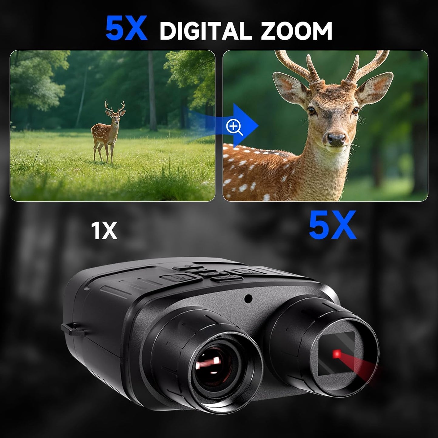 Night Vision Goggles, 4K Infrared Night Vision Binoculars with Adults, 3'' Large HD Night Vision Binoculars，Rechargeable Battery and 32GB TF Card for Outdoor Camping