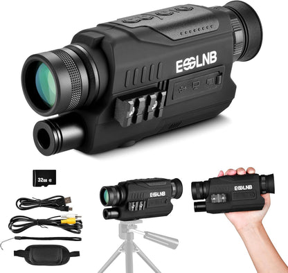 Night Vision Monocular, 6X32 Night Vision Infrared Monocular, Portable Digital Night Vision Scopes for Day & Night Camping, Surveillance, 1080P Full HD Photo & Video