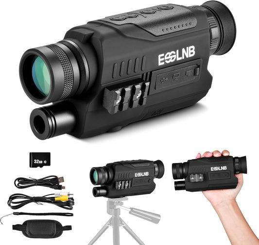 Night Vision Monocular, 6X32 Night Vision Infrared Monocular, Portable Digital Night Vision Scopes for Day & Night Camping, Surveillance, 1080P Full HD Photo & Video