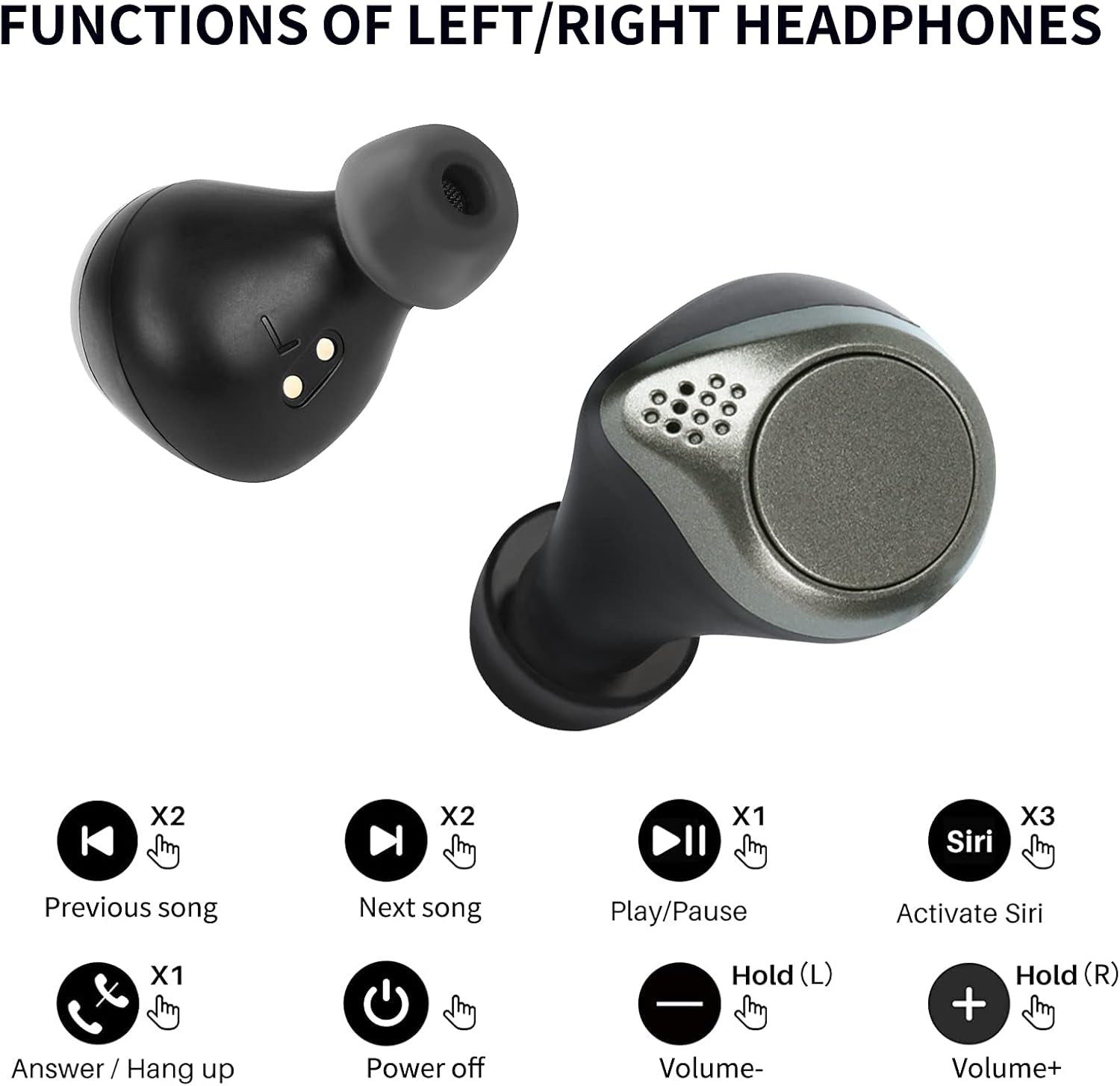 Wireless Earbuds Bluetooth 5.0, True Wireless Stereo Headphones with Microphone, Noise Cancelling, IPX6 Waterproof, Gold, Adult Sports Earphones