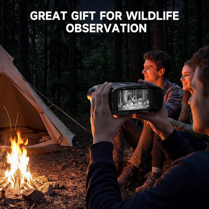 Night Vision Goggles, 4K Infrared Night Vision Binoculars with Adults, 3'' Large HD Night Vision Binoculars，Rechargeable Battery and 32GB TF Card for Outdoor Camping