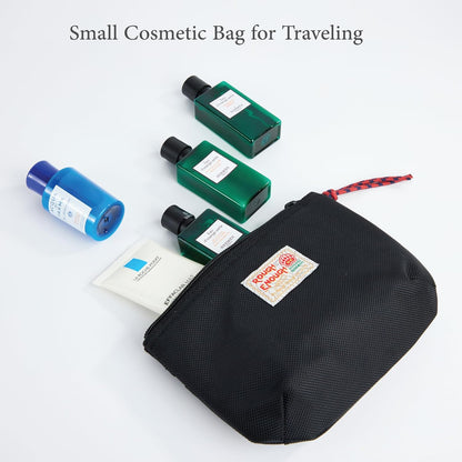 Rough Enough Small Tech Storage Pouch Travel Cable Organizer for Electronics, Cords, Chargers, Hard Drive - Everyday Carry EDC Bag for Backpack Purse, Black