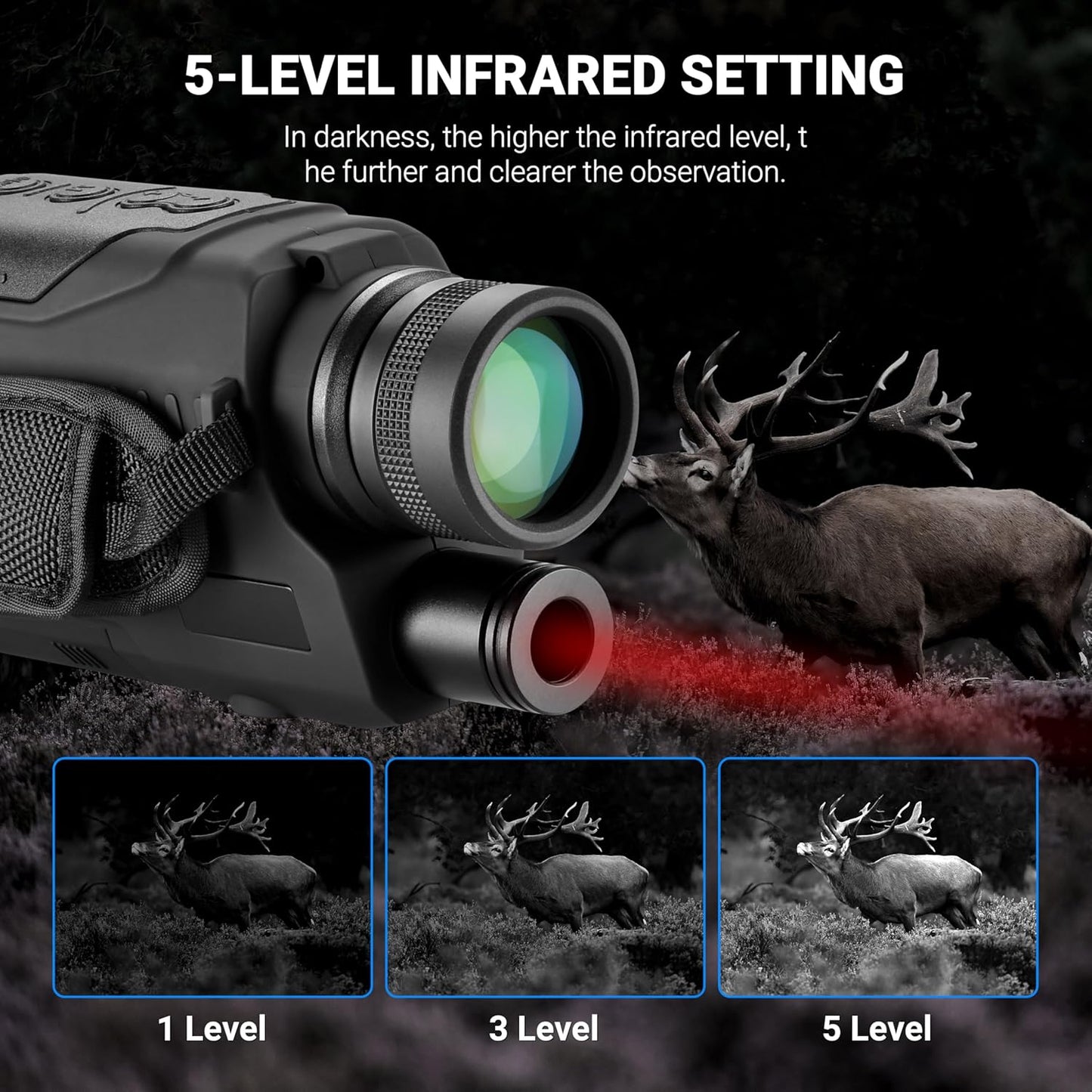 Night Vision Monocular, 6X32 Night Vision Infrared Monocular, Portable Digital Night Vision Scopes for Day & Night Camping, Surveillance, 1080P Full HD Photo & Video