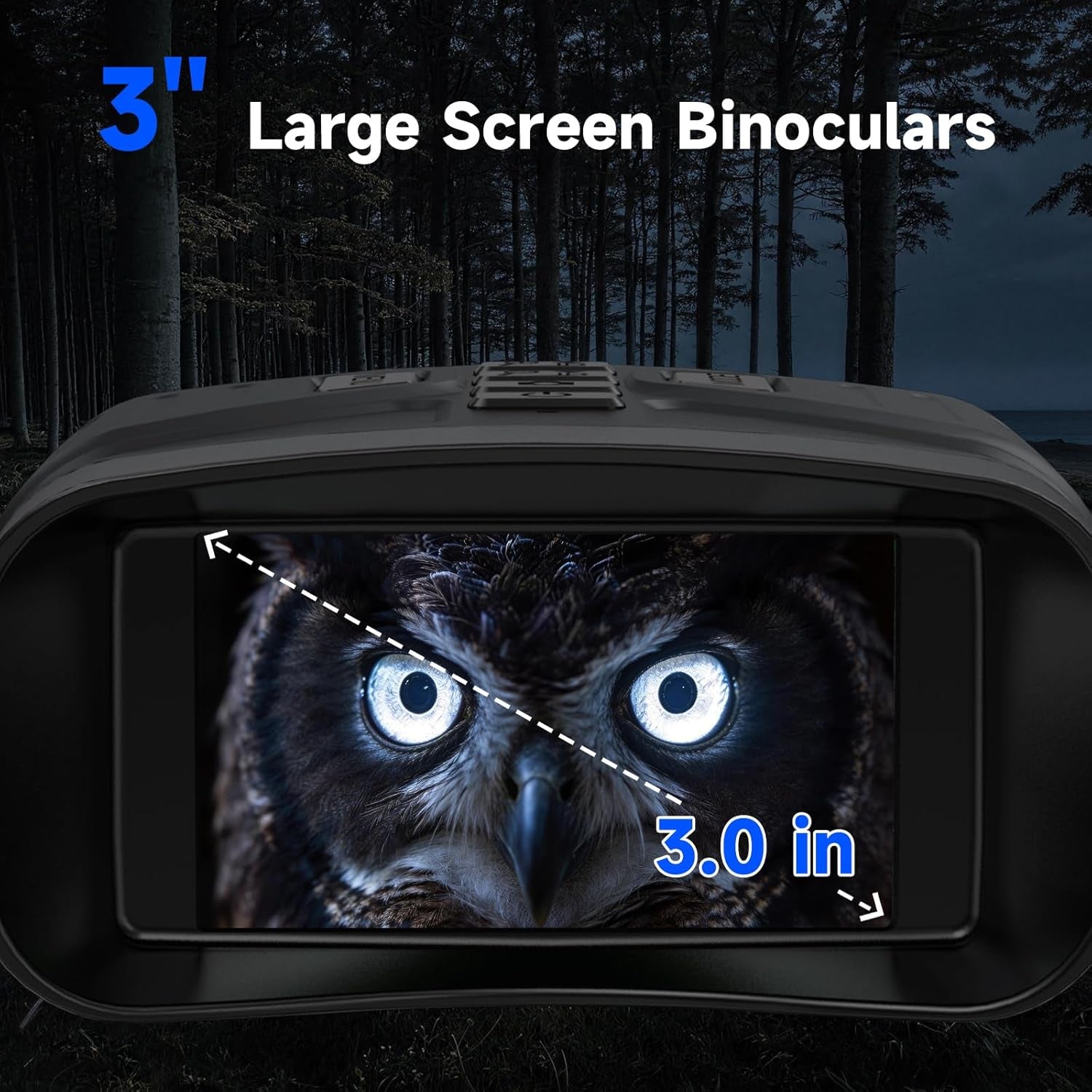 Night Vision Goggles, 4K Infrared Night Vision Binoculars with Adults, 3'' Large HD Night Vision Binoculars，Rechargeable Battery and 32GB TF Card for Outdoor Camping
