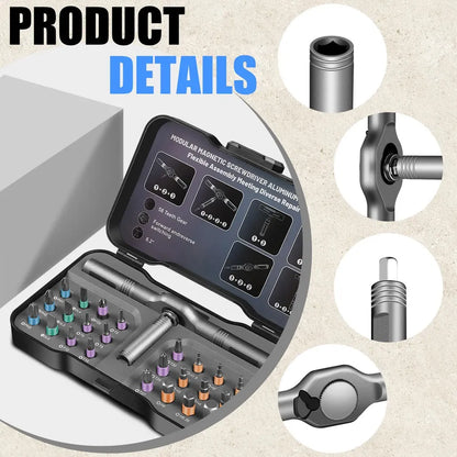 24-In-1 Magnetic Screwdriver Set, DIY Ratchet Mini Screwdriver Set, Detachable Precision Screwdriver Kit